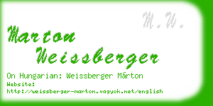 marton weissberger business card